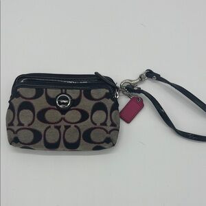 Coach Wristlet with Black and Pink Details